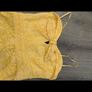Yellow ruffle bottom lace dress